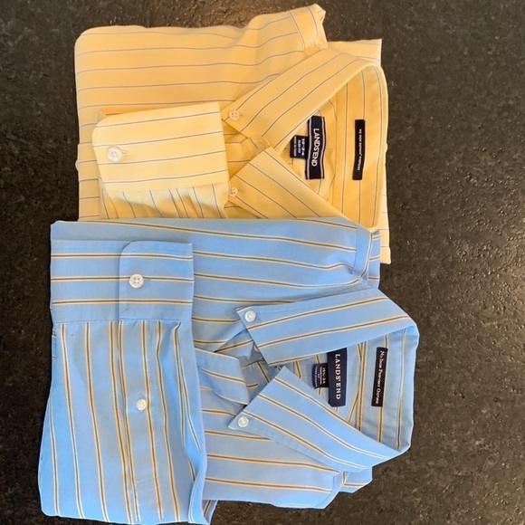 2 Lands End mens spring Easter long sleeve shirts NWOT. Size 15-34 slim fit nice - Picture 11 of 11